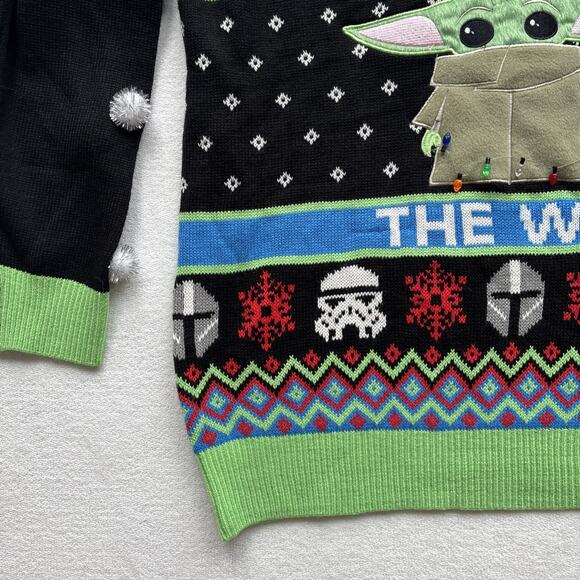 Star Wars Licensed Unisex Ugly Christmas Sweater Adult Small Medium Yoda Warm - Picture 6 of 16